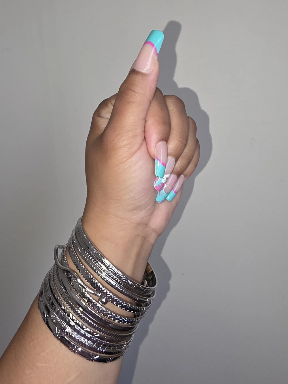 Silver Multi-Bangle Bracelet Stack - Women Jewelry Bracelets